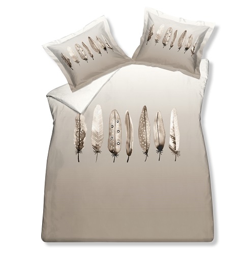 VanDyck overtrek satijn Allure 048 Sand, Dessin veer